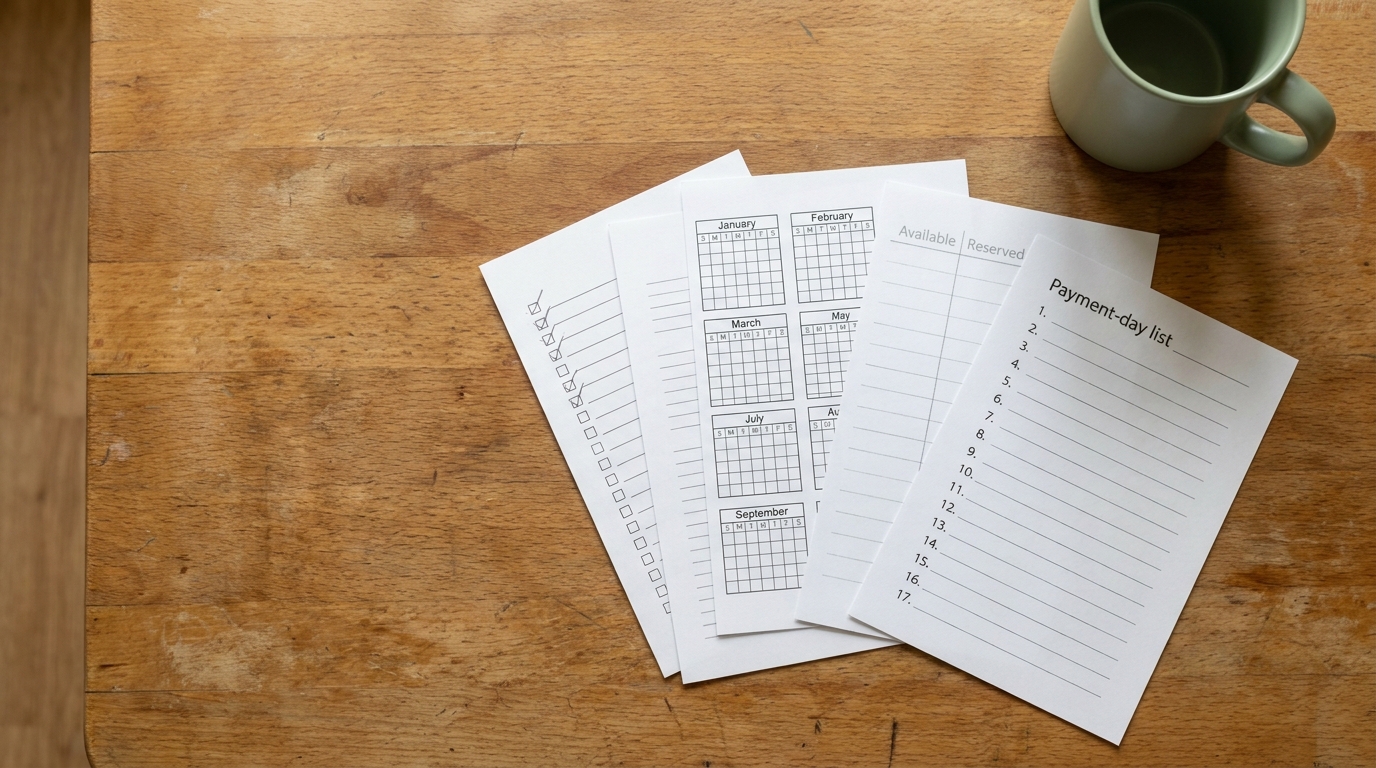 The kit pages laid out on a table